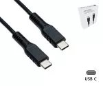 Nabíjecí kabel DINIC USB typu C na C, 2x zástrčka USB typu C, 60W, 3A, vnější průměr: 3,5 mm, černý, v reklamní krabičce DINIC, 1,5 m
